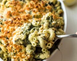 Gratin de Pâtes aux Artichauts et aux Petits Pois