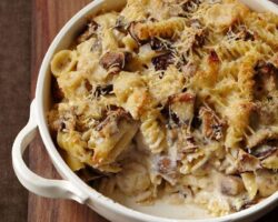 Gratin de Macaronis au Fromage et aux Champignons