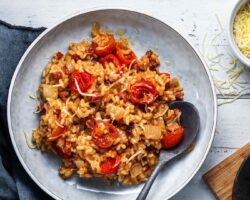 Risotto au Bacon et aux Tomates
