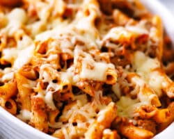 Gratin de Penne au Bœuf et au Fromage